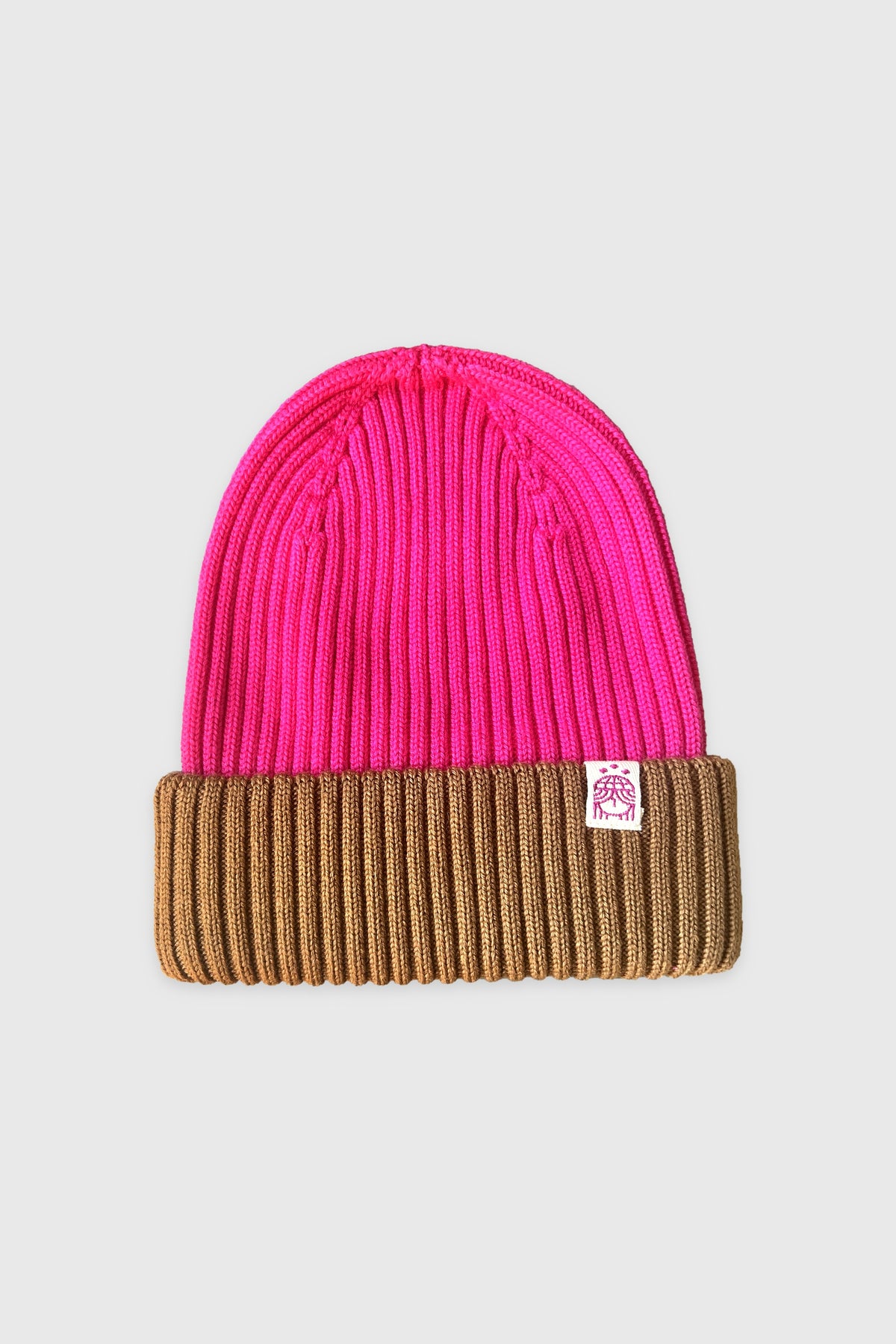 Strickmütze rosa braun