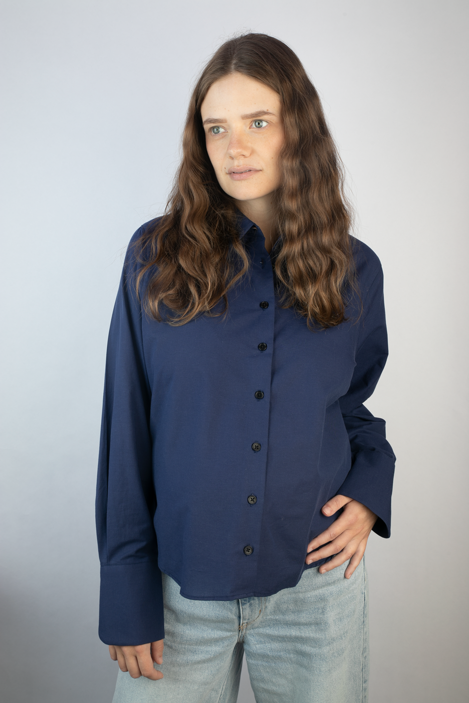 Bluse Damen Papayaa- dunkelblau