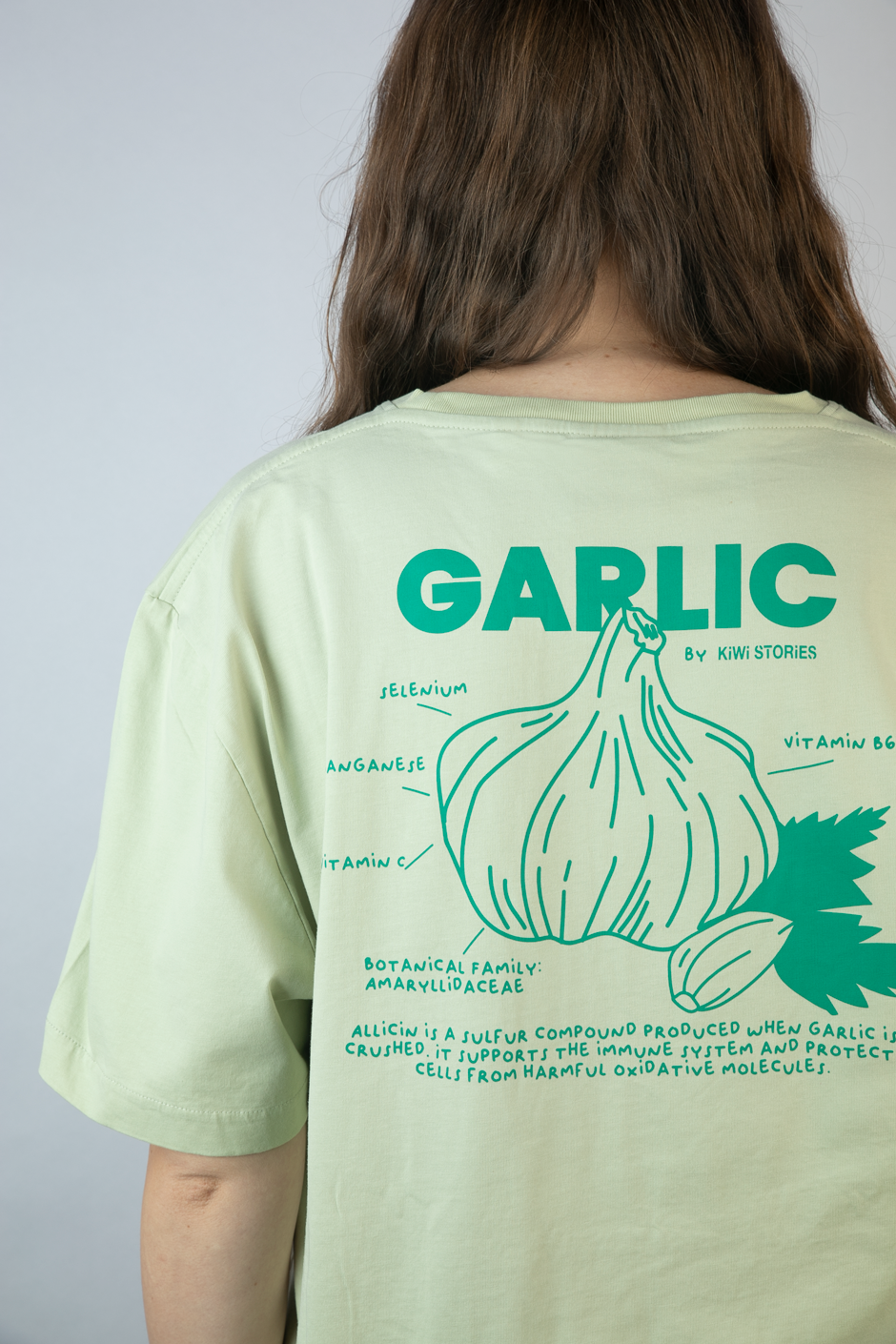 Unisex T Shirt Knoblauch- grün