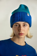 Strickmütze Block Blau