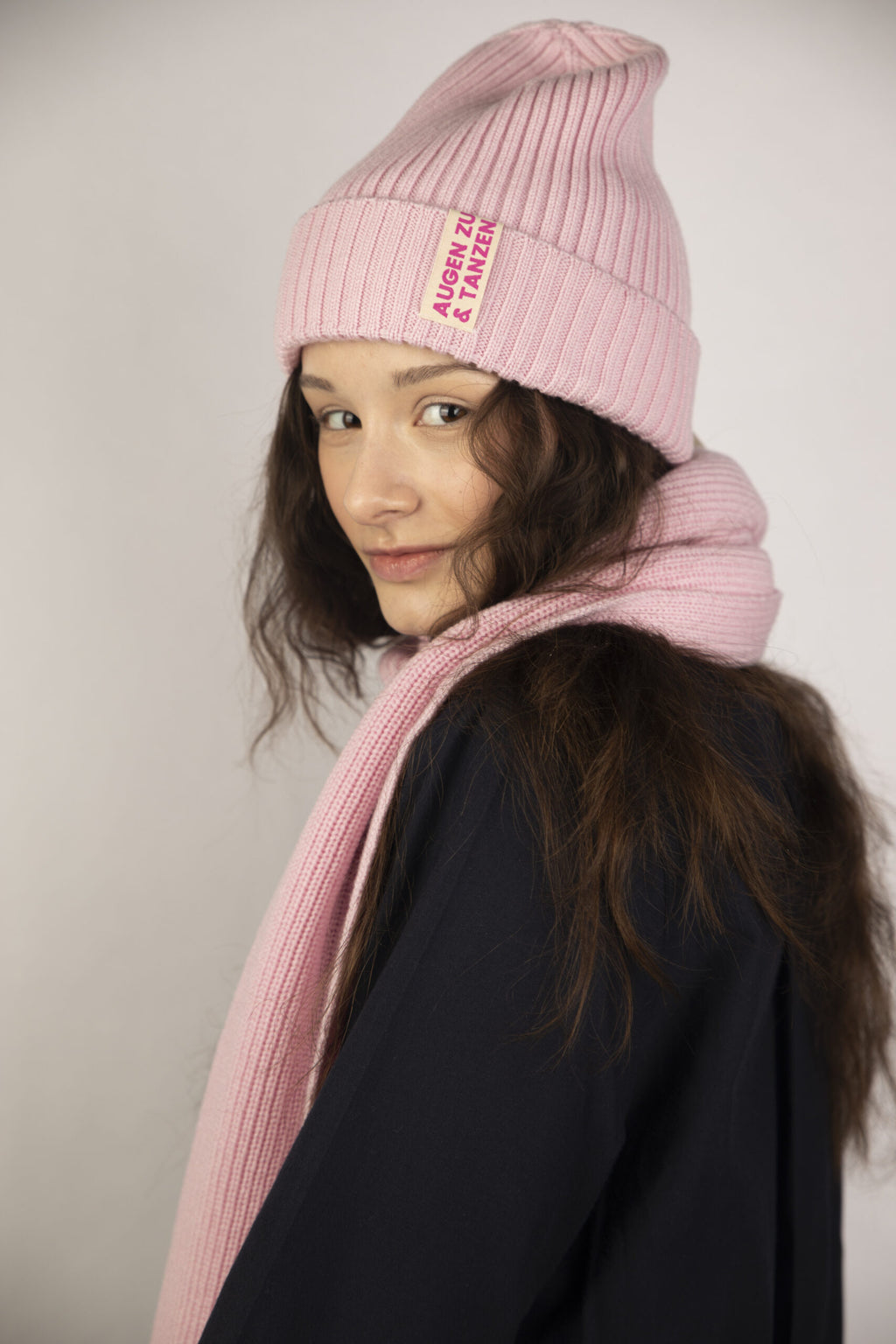Strickschal rosa