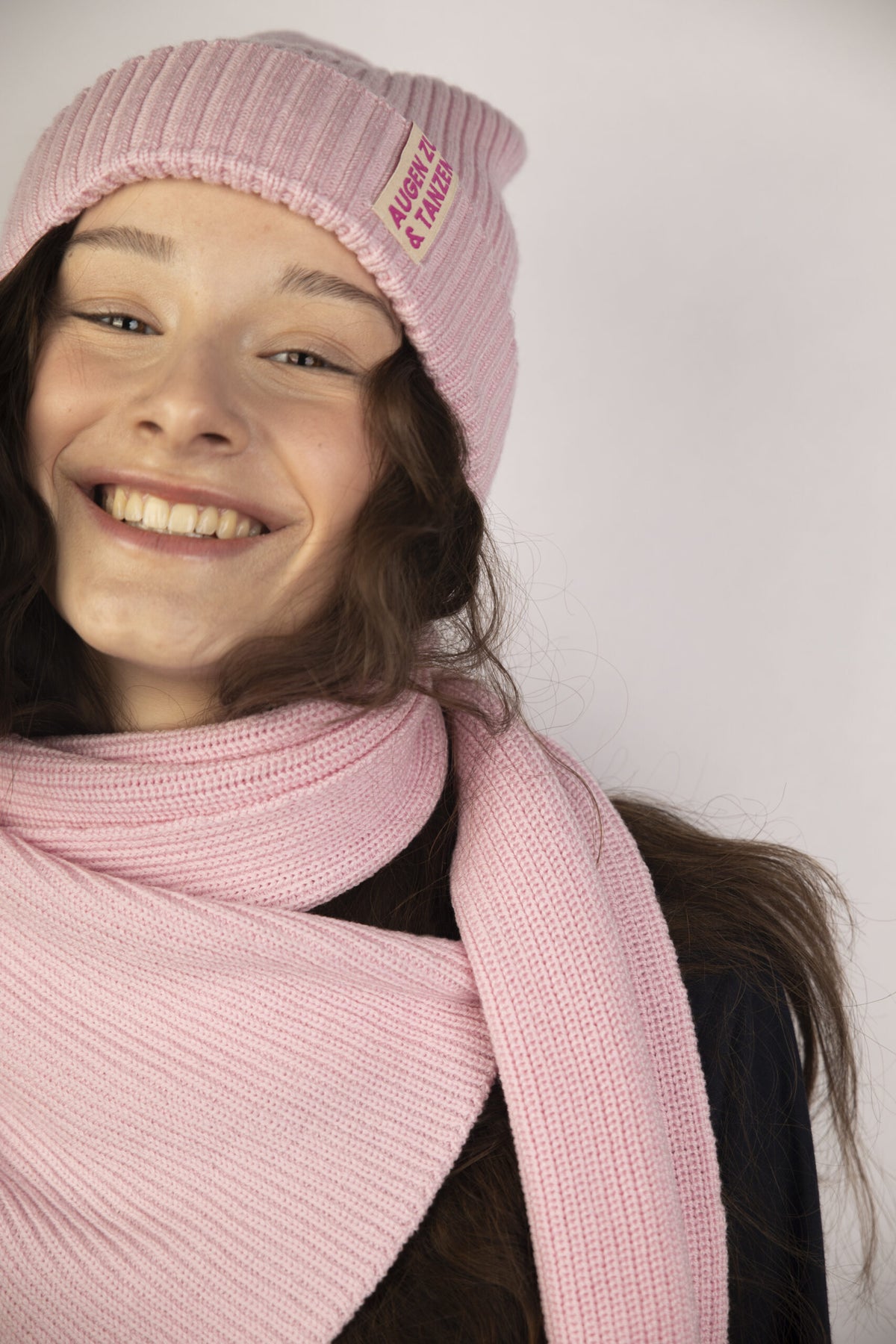 Strickschal rosa