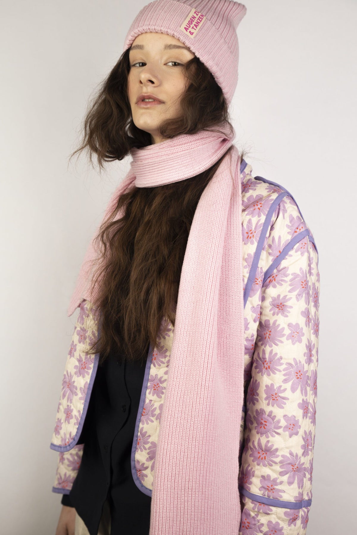 Strickschal rosa