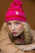 Strickmütze Ringel Pink Rot
