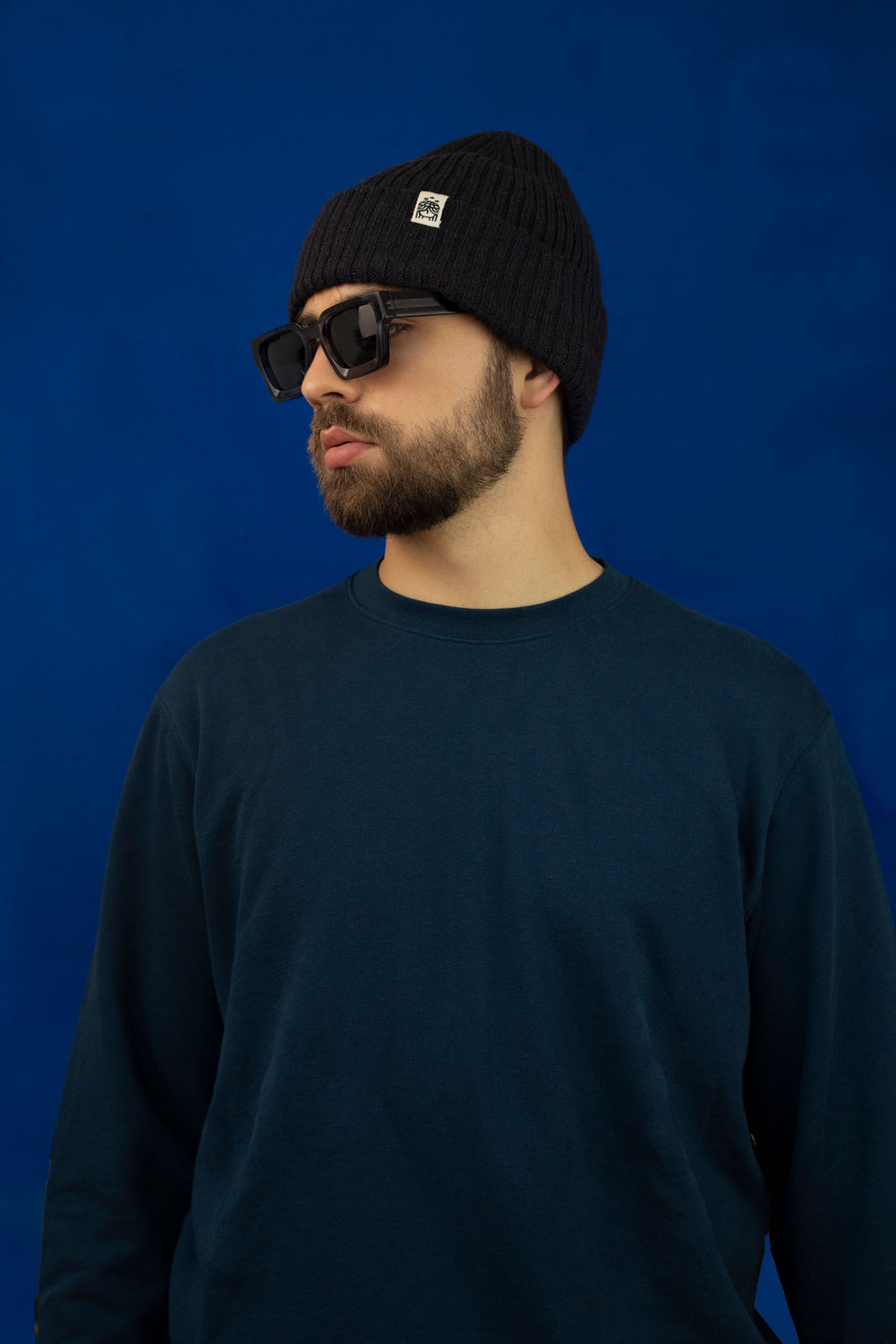 Strickmütze schwarz melange