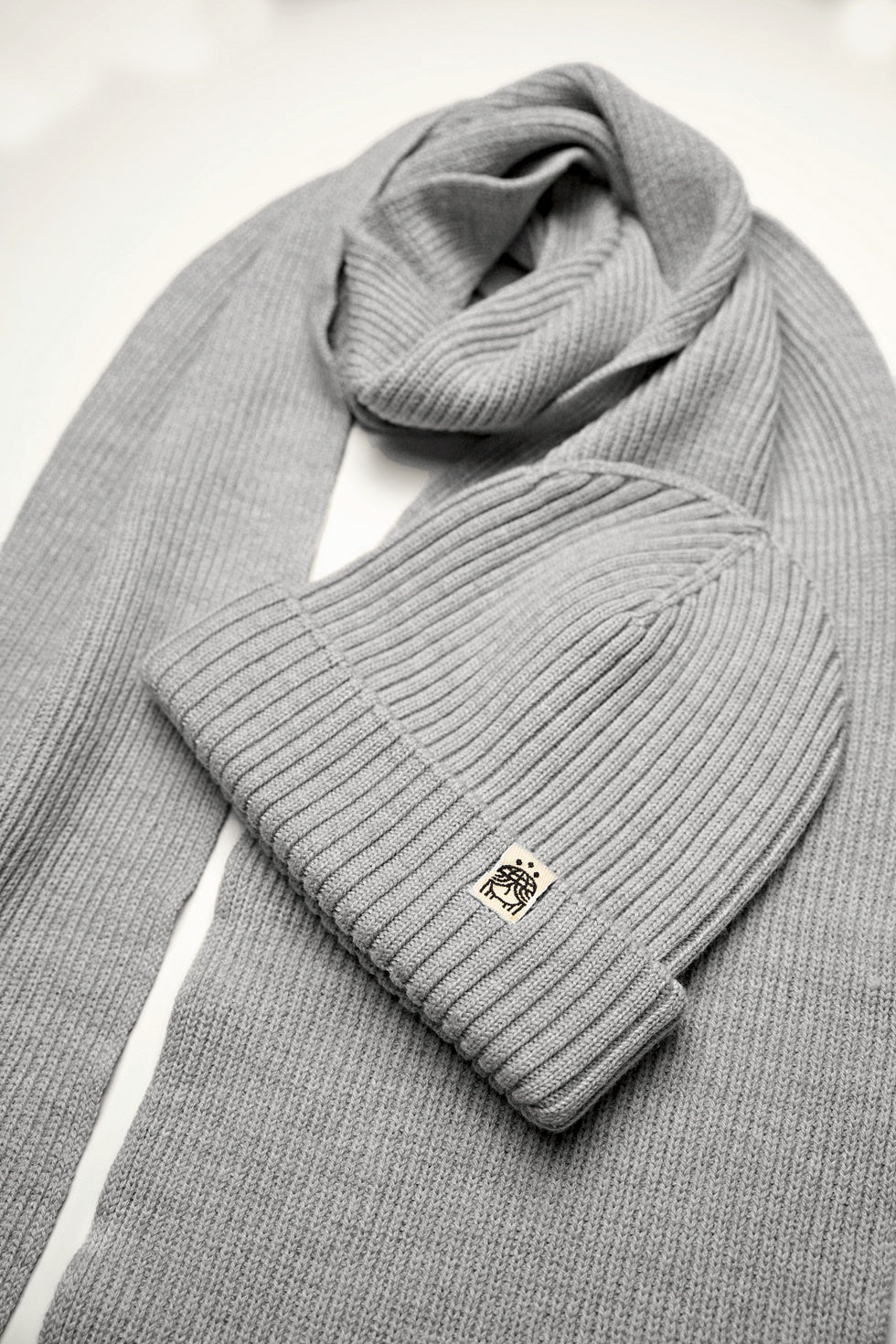 Strickmütze grau melange