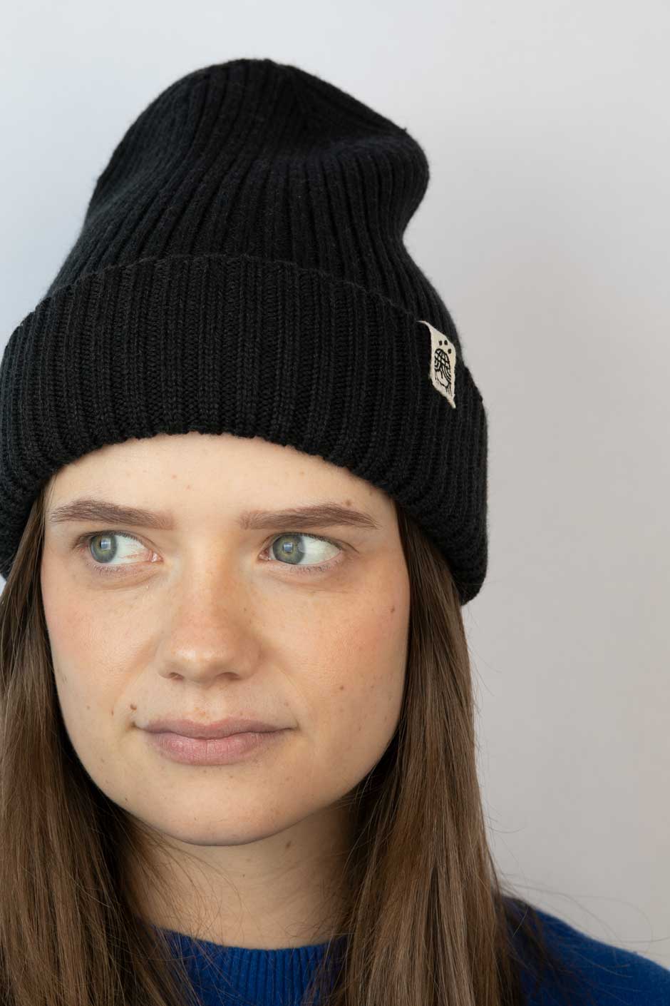 Strickmütze schwarz melange