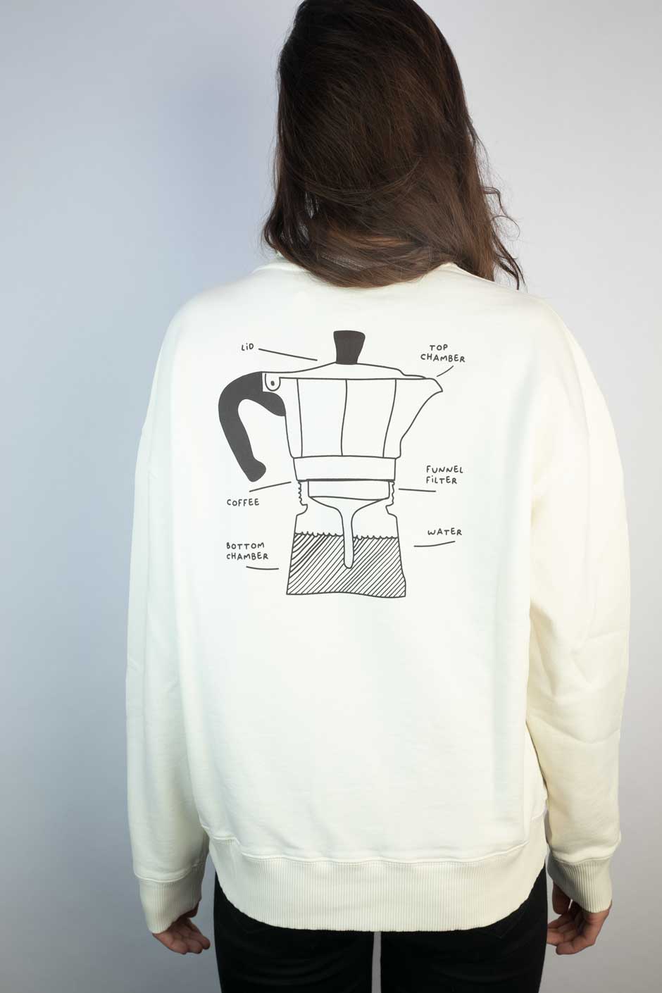 Sweater Unisex Offwhite Kaffee