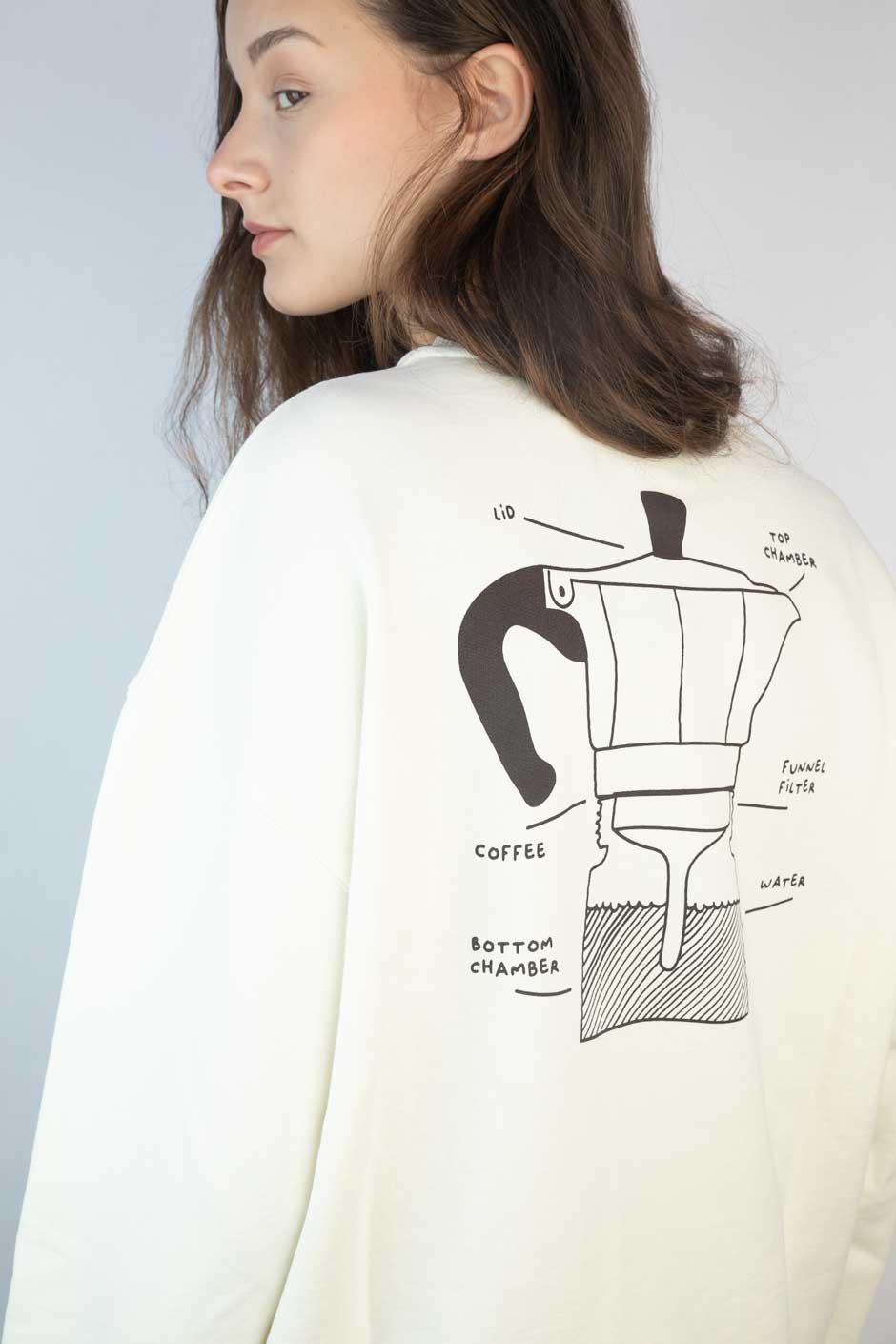 Sweater Unisex Offwhite Kaffee