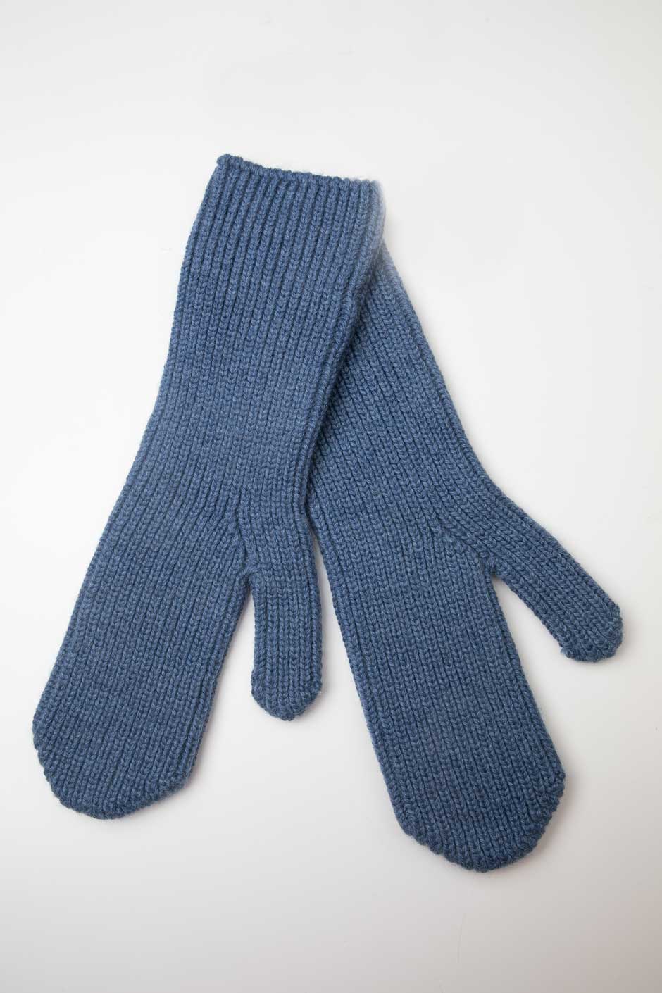 Handschuhe Blau Melange