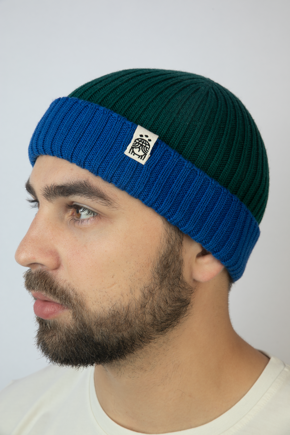 Slim Fit Block Grün Blau