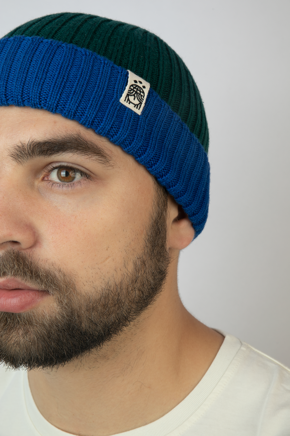 Slim Fit Block Grün Blau