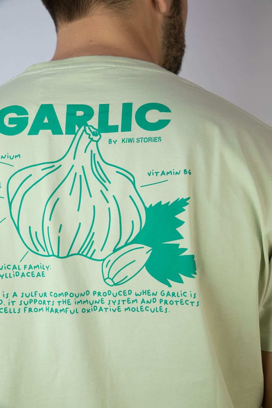 Unisex T Shirt Knoblauch- grün