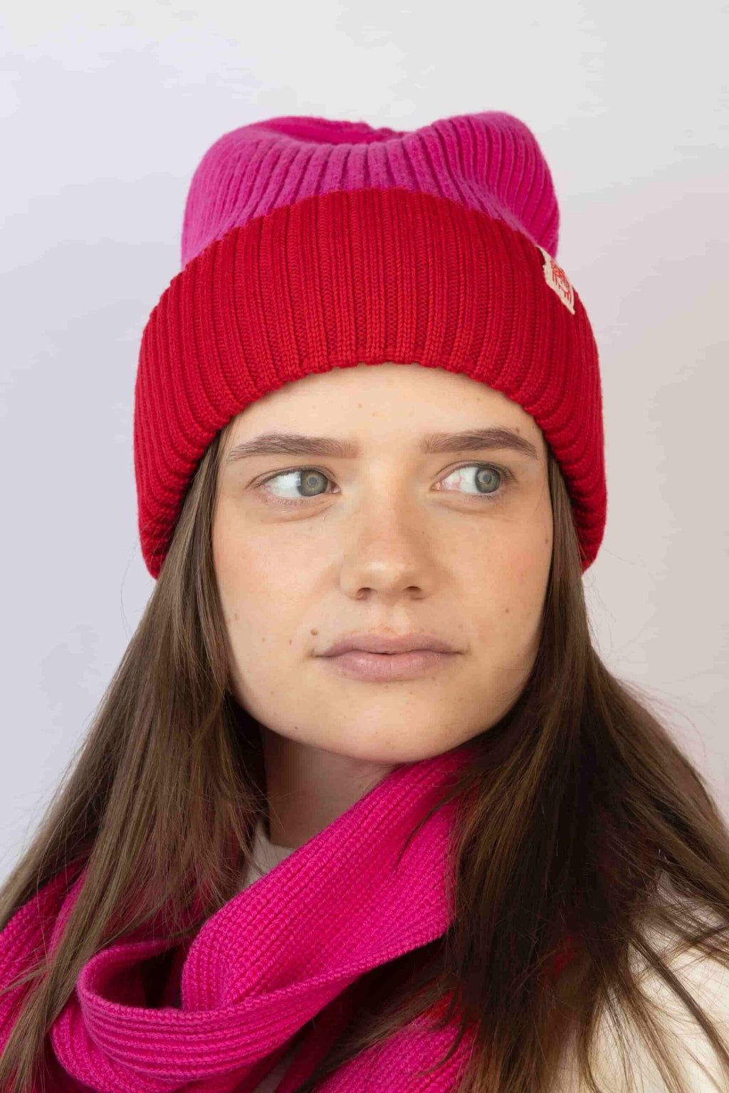 Strickschal Block Pink