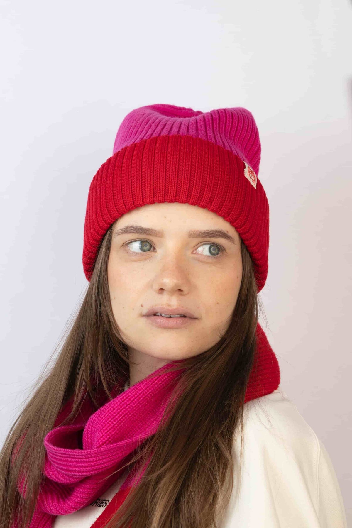 Strickmütze Block Pink