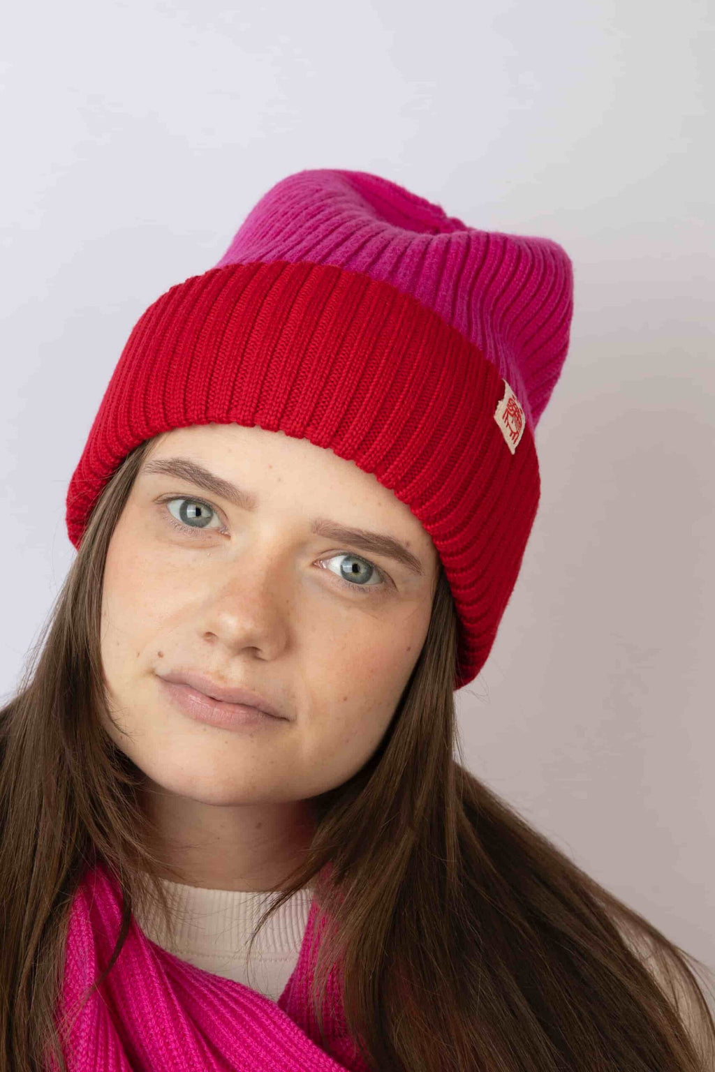 Strickmütze Block Pink