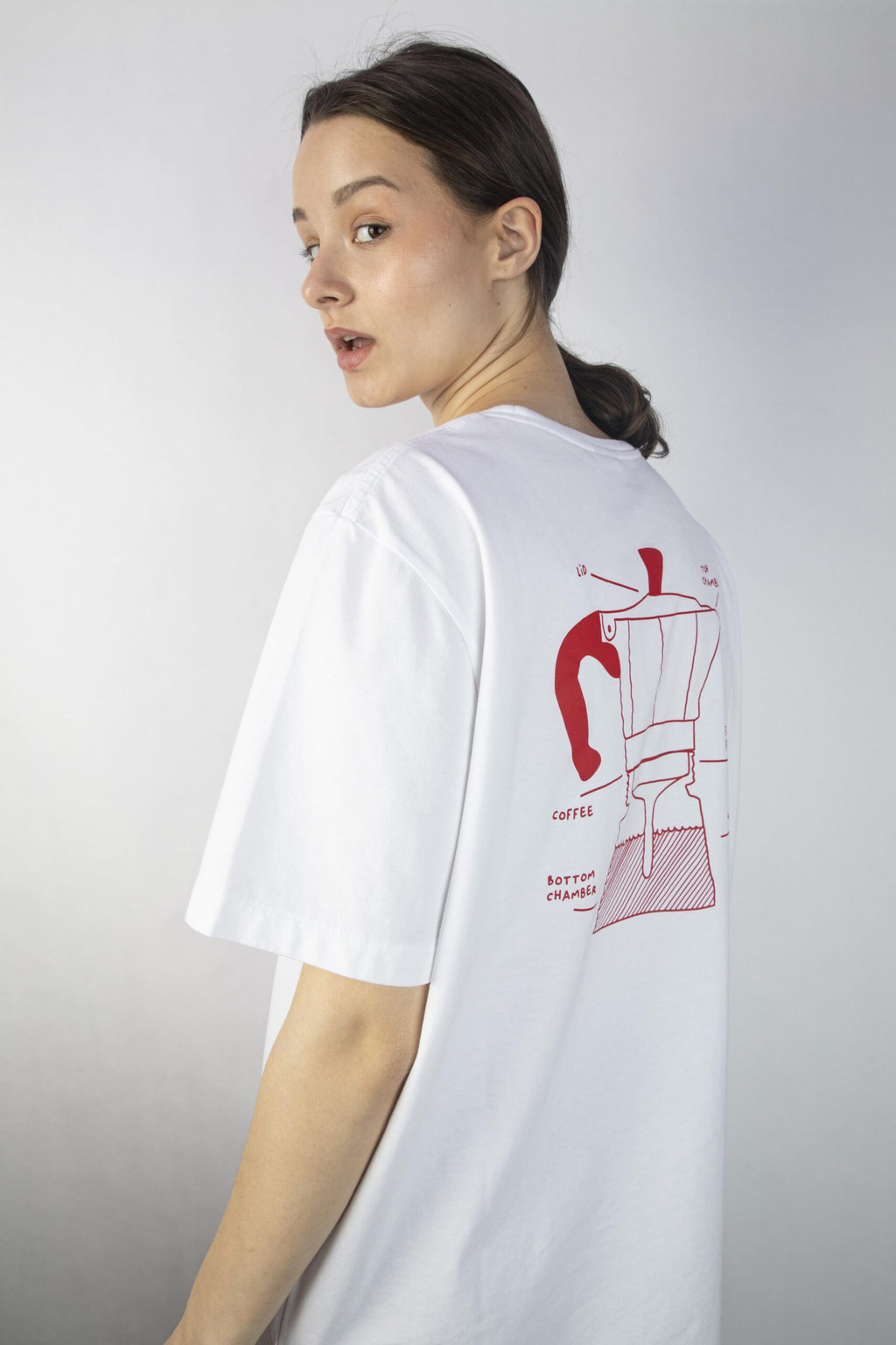 T Shirt Unisex Kaffee- weiß