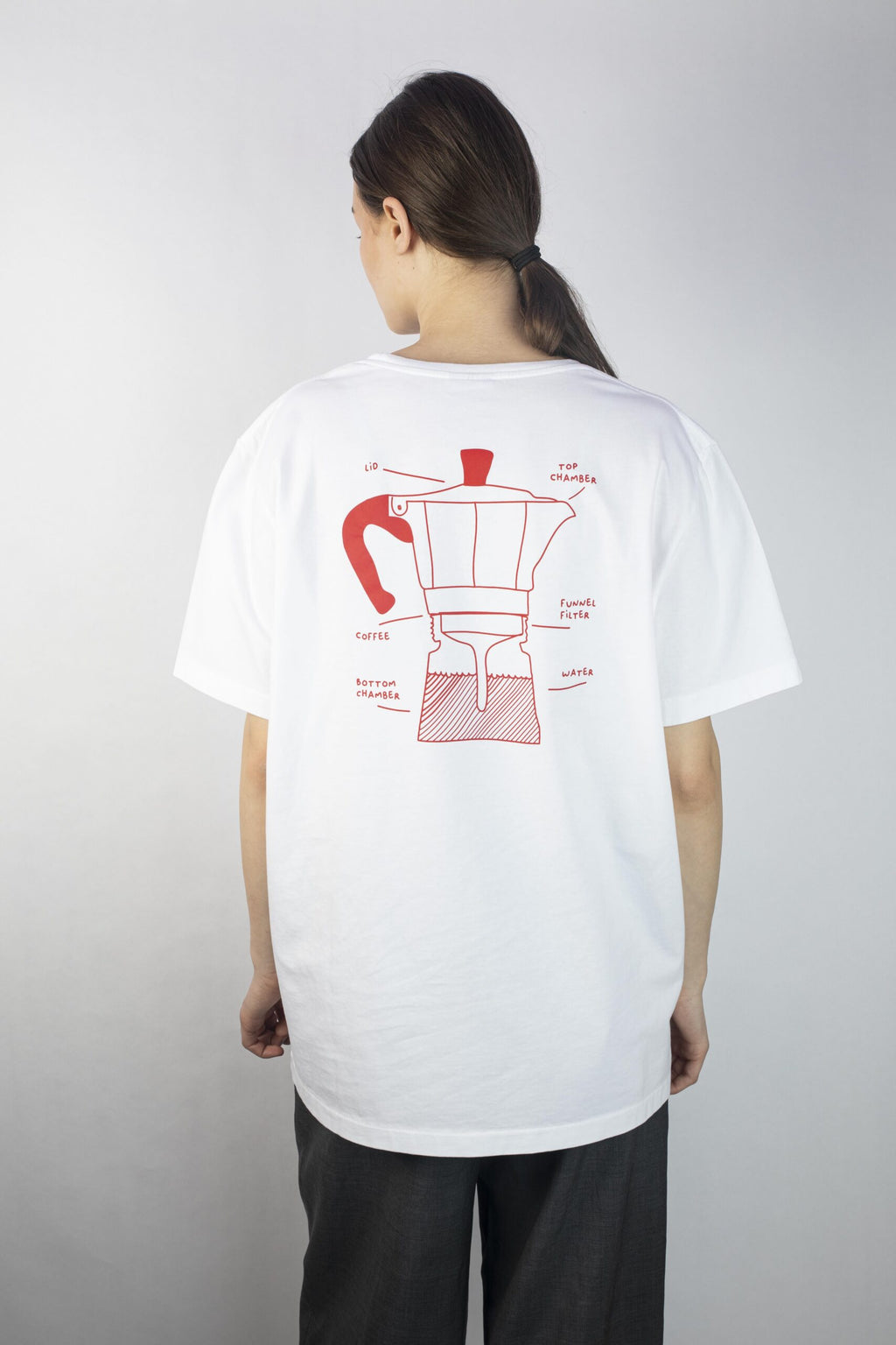 T Shirt Unisex Kaffee- weiß