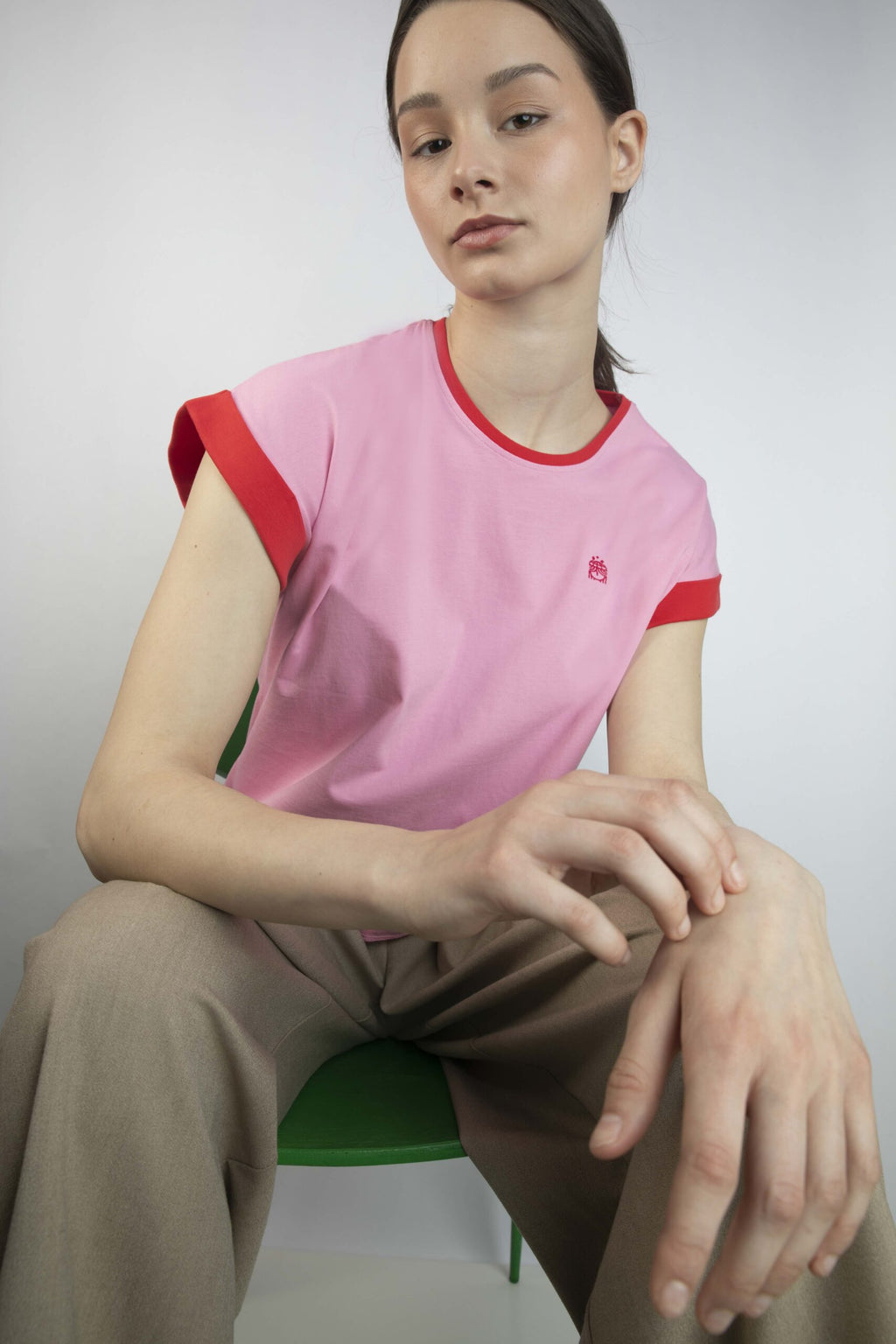Kurzarm Shirt Pink Rot