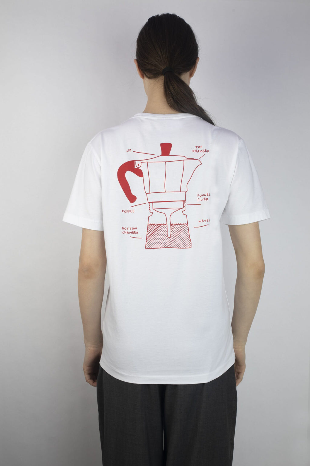 T Shirt Unisex Kaffee- weiß